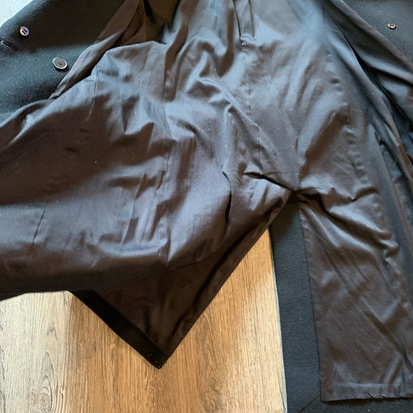 Club Monaco black  wool fur wraps around coat - Picture 7 of 15